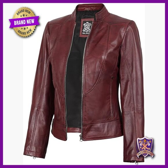 Lambskin Leather Jacket Women's Aviator Style Long Sleeve Regular Fit